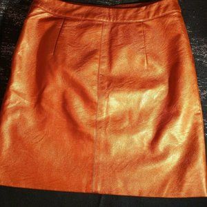 TopShop Faux Leather Skirt US Size 4 Orange